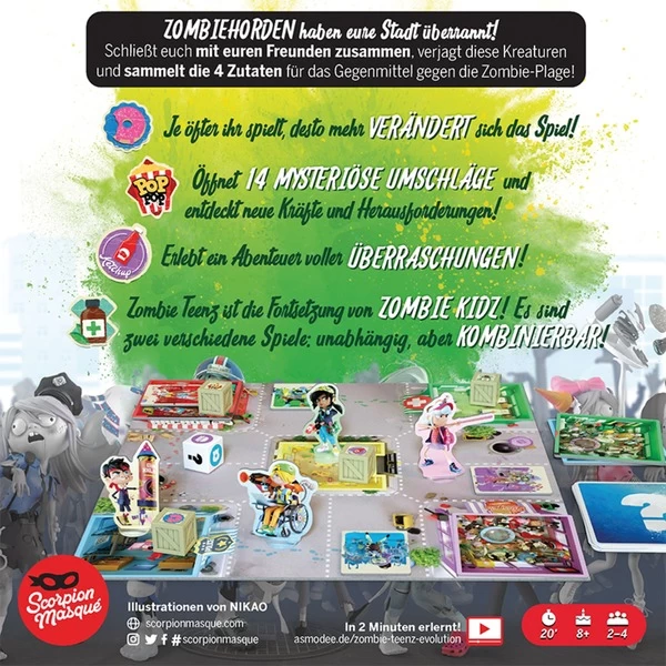 Asmodee Zombie Teenz Evolution, Brettspiel – Bild 3