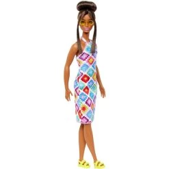 Mattel Barbie Fashionistas-Puppe Mit Dutt Und Gehäkeltem Kleid
