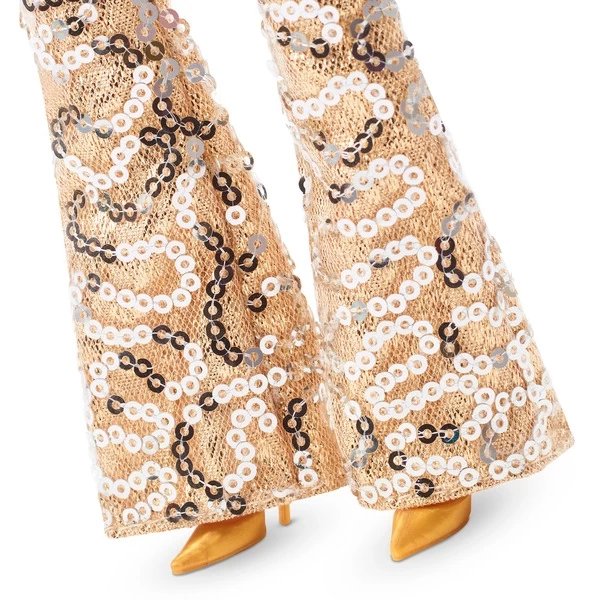 Mattel Barbie The Movie - Margot Robbie Als Barbie: Puppe Im Goldenem Disco-Jumpsuit – Bild 5