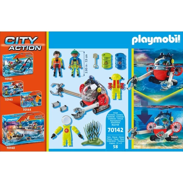 PLAYMOBIL 70142 City Action Seenot: Umwelteinsatz Mit Tauchboot, Konstruktionsspielzeug – Bild 6