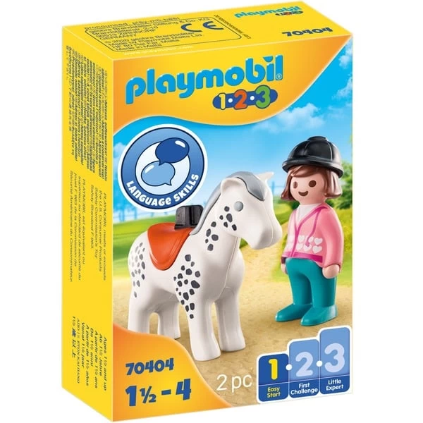 PLAYMOBIL 70404 1.2.3 Reiterin Mit Pferd, Konstruktionsspielzeug