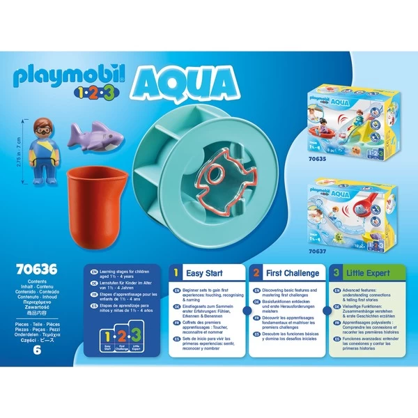 PLAYMOBIL 70636 1.2.3 AQUA Wasserwirbelrad Mit Babyhai, Konstruktionsspielzeug – Bild 4