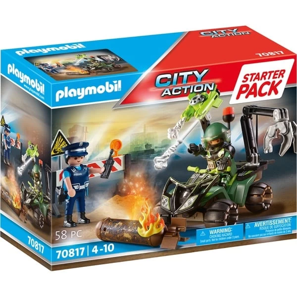 PLAYMOBIL 70817 City Action Starter Pack Polizei: Gefahrentraining, Konstruktionsspielzeug