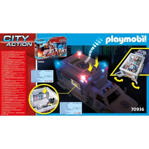 PLAYMOBIL 70936 City Action Rettungs-Fahrzeug: US Ambulance, Konstruktionsspielzeug – Bild 8