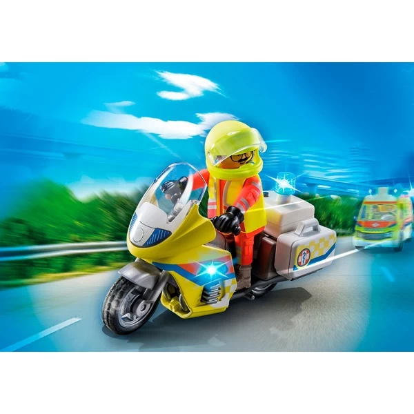 PLAYMOBIL 71205 Notarzt-Motorrad Mit Blinklicht, Konstruktionsspielzeug – Bild 3