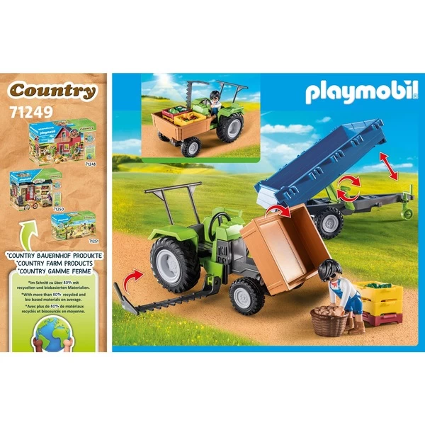 PLAYMOBIL 71249 Traktor Mit Hänger, Konstruktionsspielzeug – Bild 6