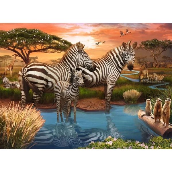 Ravensburger Puzzle Zebras Am Wasserloch – Bild 2
