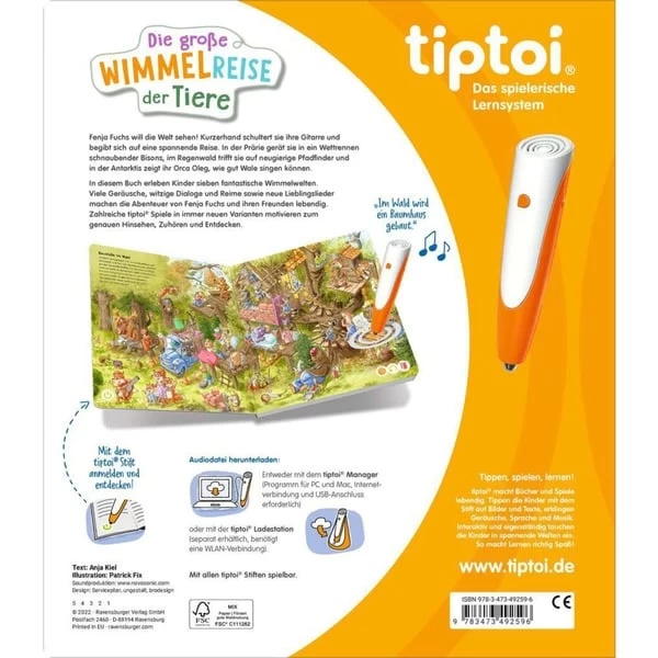 Ravensburger Tiptoi Die Große Wimmelreise Der Tiere, Lernbuch – Bild 2