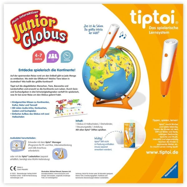Ravensburger Tiptoi Mein Interaktiver Junior Globus, Lernspaß – Bild 3