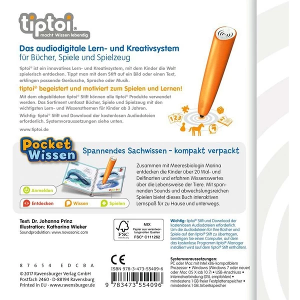 Ravensburger Tiptoi Pocket Wissen: Wale Und Delfine, Lernbuch – Bild 4
